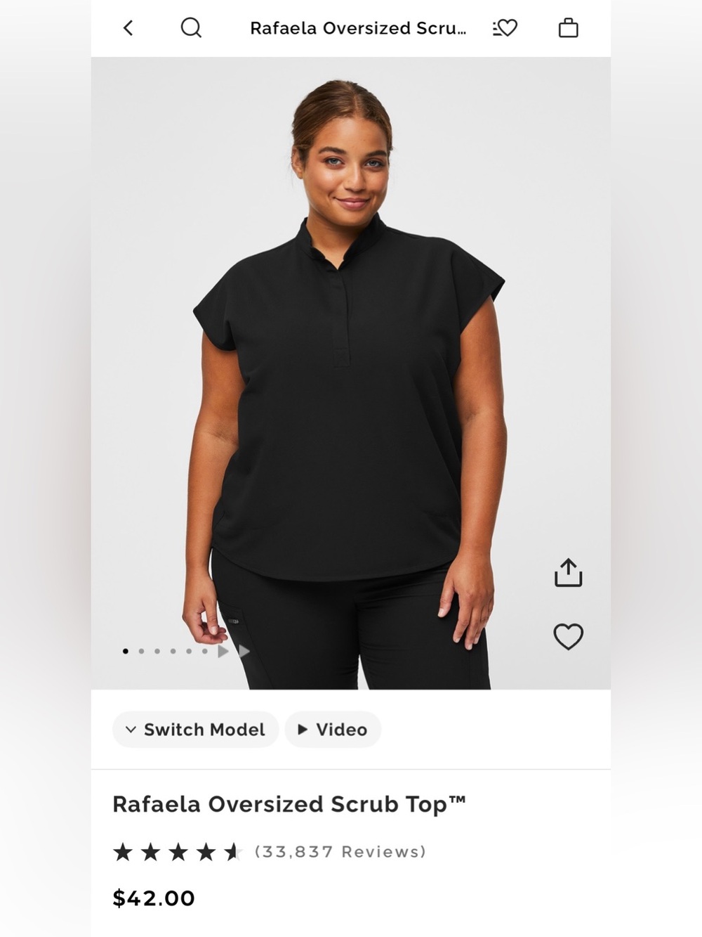 Figs Rafaela top in black in XL - Picture 3 of 3